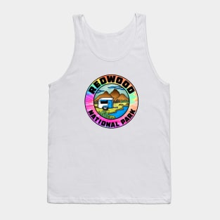 Redwood National Park California Camper Camping Camp Trailer Tank Top